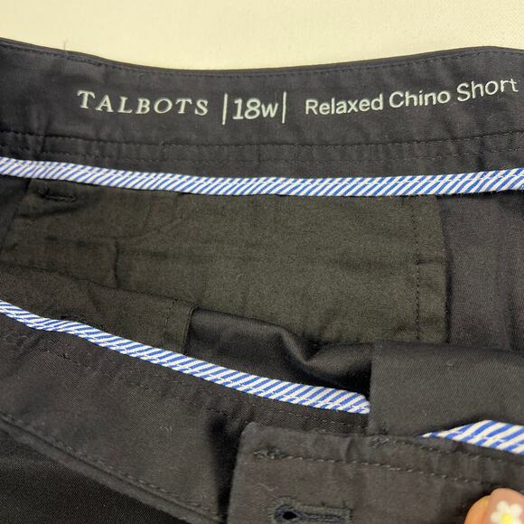 Talbots Cotton Stretch 7” Inseam Relaxed Chino Short Classic Black Size 18W - Picture 7 of 9